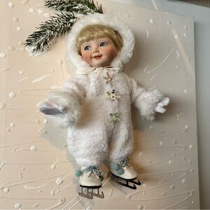 Adorable Winter Doll in White Fur Outfit